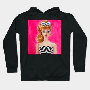 Portrait of Pink Plastic Doll Hoodie